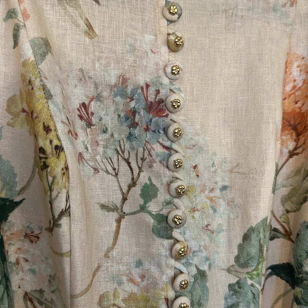 Zimmermann 2 Linen Floral Mini Dress - Picture 5 of 11